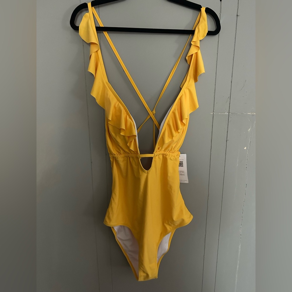 Yellow Cupshe one piece bathing suit